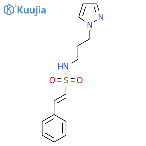2-phenyl-N-3-(1H-pyrazol-1-yl)propylethene-1-sulfonamide structure