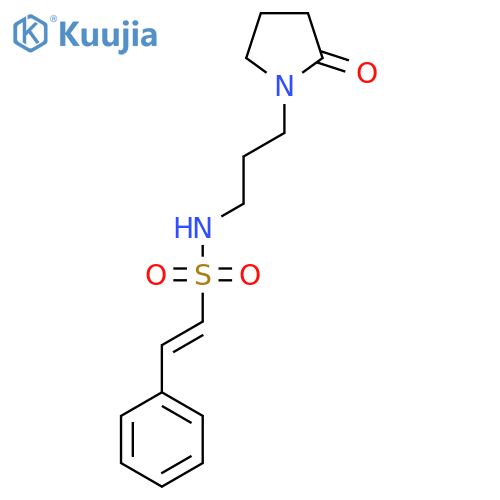 (E)-N-[3-(2-oxopyrrolidin-1-yl)propyl]-2-phenylethenesulfonamide structure