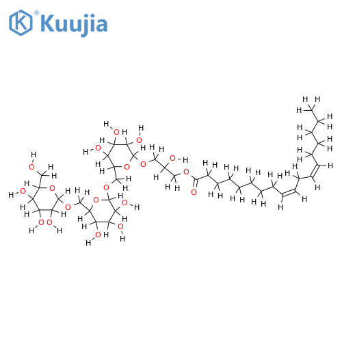 1-O-(9Z,12Z-octadecadienoyl)-3-O-[beta-D-galactopyranosyl-(1->6)-O-beta-D-galactopyranosyl-(1->6)-O-beta-D-galactopyranosyl]glycerol structure