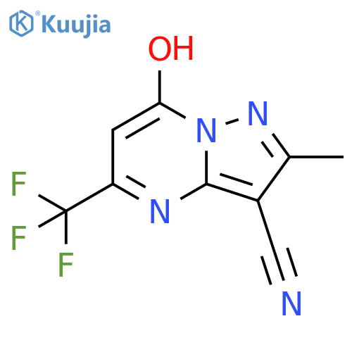 7-Hydroxy-2-methyl-5-(trifluoromethyl)pyrazolo-1,5-apyrimidine-3-carbonitrile structure