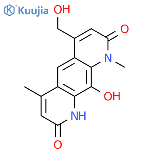 10-hydroxy-4-(hydroxymethyl)-1,6-dimethyl-pyrido[3,2-g]quinoline-2,8(1H,9H)-dione structure