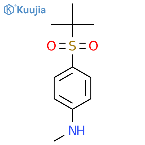 N-methyl-4-(2-methylpropane-2-sulfonyl)aniline structure