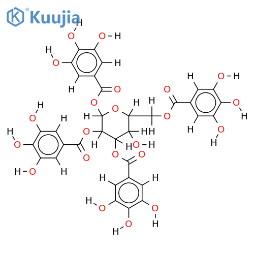 1,2,3,6-tetrakis(O-galloyl)-beta-D-galactose structure