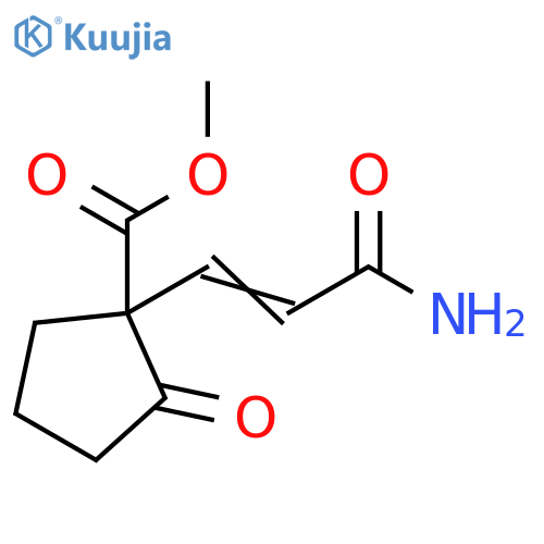 Cyclopentanecarboxylic acid, 1-(3-amino-3-oxo-1-propen-1-yl)-2-oxo-, methyl ester structure