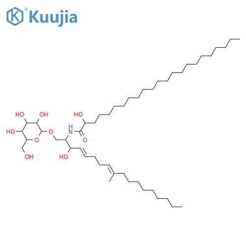 2-Amino-9-methyl-4,8-octadecadiene-1,3-diol; (2S,3R,4E,8E)-form, N-(2R-Hydroxytricosanoyl), 1-O-β-D-glucopyranoside structure