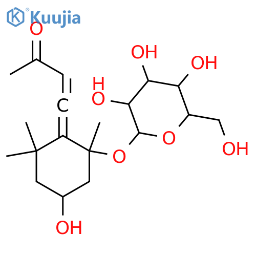 3-Buten-2-one,4-[(2R,4S)-2-(b-D-glucopyranosyloxy)-4-hydroxy-2,6,6-trimethylcyclohexylidene]-,(3S)- structure