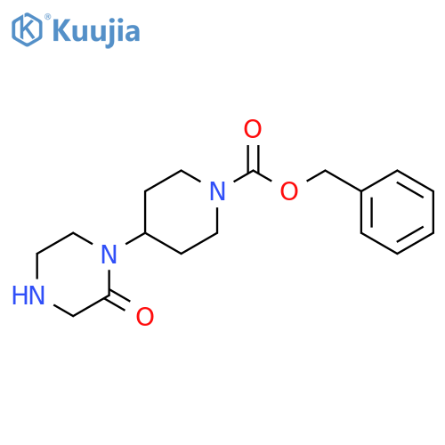 1-Piperidinecarboxylic acid, 4-(2-oxo-1-piperazinyl)-, phenylmethyl ester structure