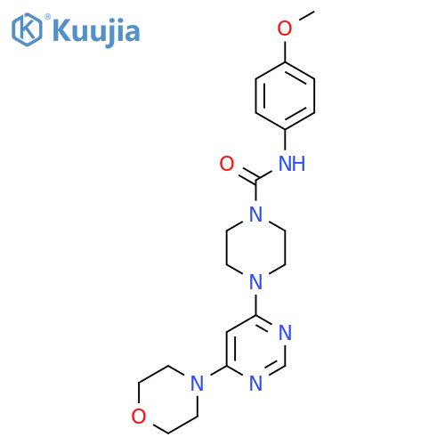 N-(4-methoxyphenyl)-4-6-(morpholin-4-yl)pyrimidin-4-ylpiperazine-1-carboxamide structure