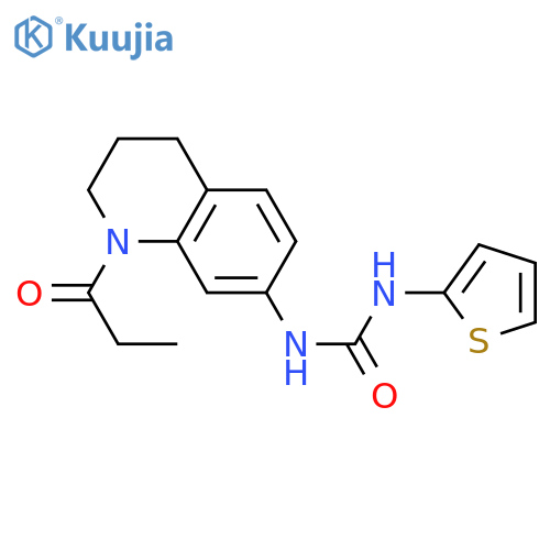 1-(1-propanoyl-1,2,3,4-tetrahydroquinolin-7-yl)-3-(thiophen-2-yl)urea structure