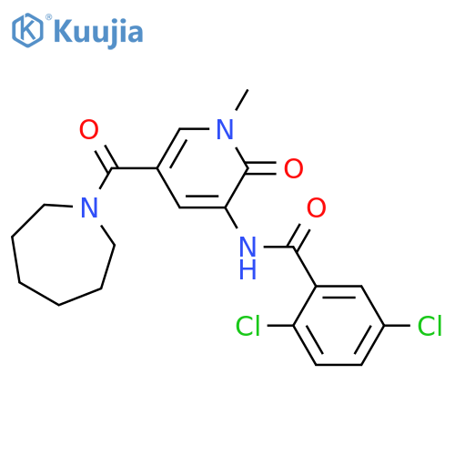 N-[5-(azepane-1-carbonyl)-1-methyl-2-oxo-1,2-dihydropyridin-3-yl]-2,5-dichlorobenzamide structure