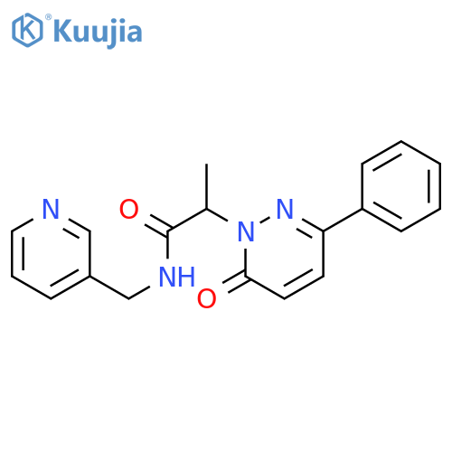 2-(6-oxo-3-phenyl-1,6-dihydropyridazin-1-yl)-N-[(pyridin-3-yl)methyl]propanamide structure