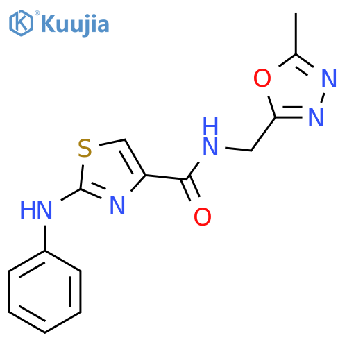 N-(5-methyl-1,3,4-oxadiazol-2-yl)methyl-2-(phenylamino)-1,3-thiazole-4-carboxamide structure