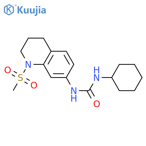 1-cyclohexyl-3-(1-methanesulfonyl-1,2,3,4-tetrahydroquinolin-7-yl)urea structure