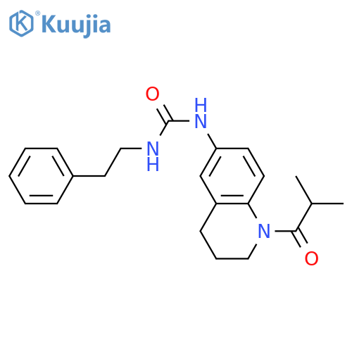 3-1-(2-methylpropanoyl)-1,2,3,4-tetrahydroquinolin-6-yl-1-(2-phenylethyl)urea structure