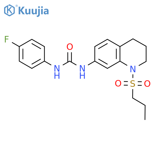 1-(4-fluorophenyl)-3-1-(propane-1-sulfonyl)-1,2,3,4-tetrahydroquinolin-7-ylurea structure