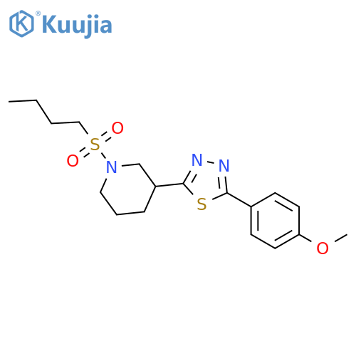 1-(butane-1-sulfonyl)-3-5-(4-methoxyphenyl)-1,3,4-thiadiazol-2-ylpiperidine structure