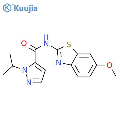 N-(6-methoxy-1,3-benzothiazol-2-yl)-1-(propan-2-yl)-1H-pyrazole-5-carboxamide structure