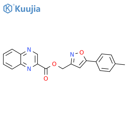 5-(4-methylphenyl)-1,2-oxazol-3-ylmethyl quinoxaline-2-carboxylate structure