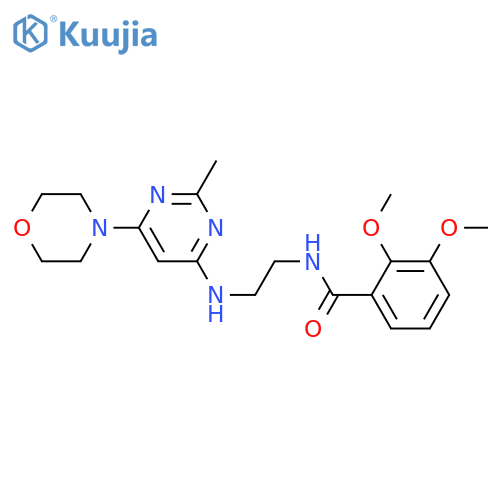 2,3-dimethoxy-N-(2-{2-methyl-6-(morpholin-4-yl)pyrimidin-4-ylamino}ethyl)benzamide structure