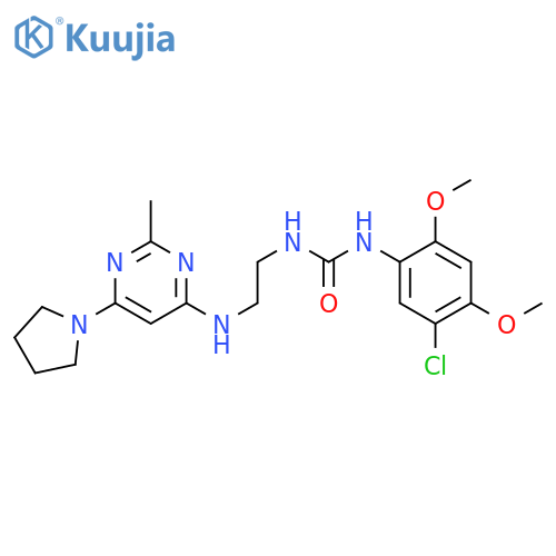 1-(5-chloro-2,4-dimethoxyphenyl)-3-(2-{2-methyl-6-(pyrrolidin-1-yl)pyrimidin-4-ylamino}ethyl)urea structure