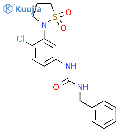 1-benzyl-3-4-chloro-3-(1,1-dioxo-1lambda6,2-thiazolidin-2-yl)phenylurea structure