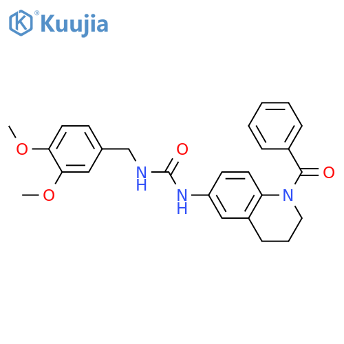 3-(1-benzoyl-1,2,3,4-tetrahydroquinolin-6-yl)-1-(3,4-dimethoxyphenyl)methylurea structure