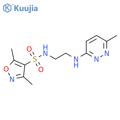 3,5-dimethyl-N-{2-[(6-methylpyridazin-3-yl)amino]ethyl}-1,2-oxazole-4-sulfonamide structure