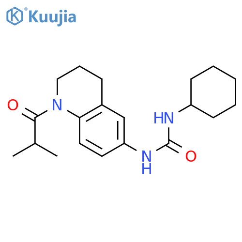 1-cyclohexyl-3-[1-(2-methylpropanoyl)-1,2,3,4-tetrahydroquinolin-6-yl]urea structure