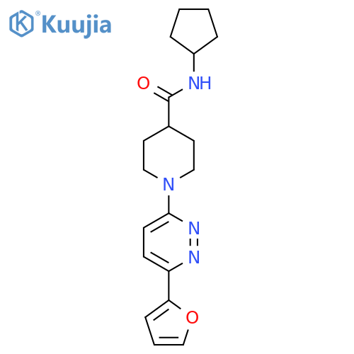N-cyclopentyl-1-6-(furan-2-yl)pyridazin-3-ylpiperidine-4-carboxamide structure