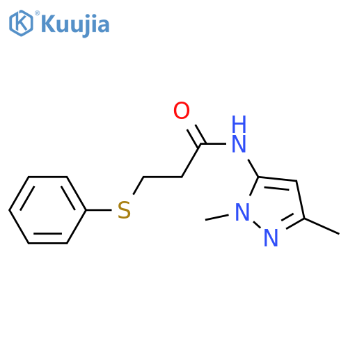 N-(1,3-dimethyl-1H-pyrazol-5-yl)-3-(phenylsulfanyl)propanamide structure