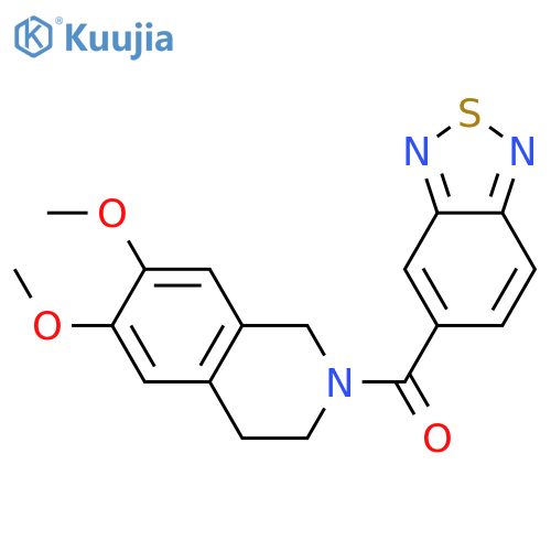 2-(2,1,3-benzothiadiazole-5-carbonyl)-6,7-dimethoxy-1,2,3,4-tetrahydroisoquinoline structure