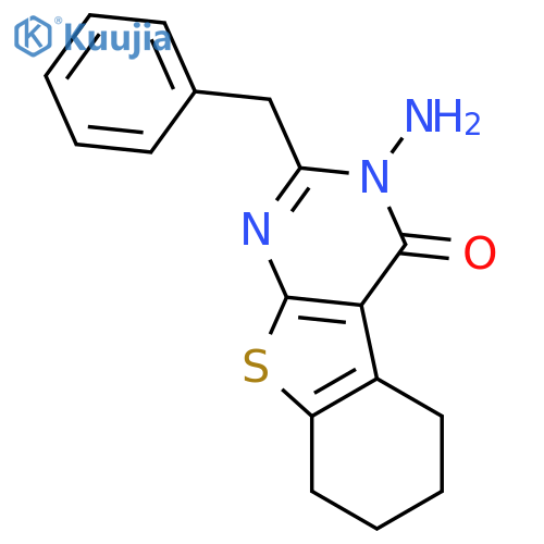 [1]Benzothieno[2,3-d]pyrimidin-4(3H)-one,3-amino-5,6,7,8-tetrahydro-2-(phenylmethyl)- structure