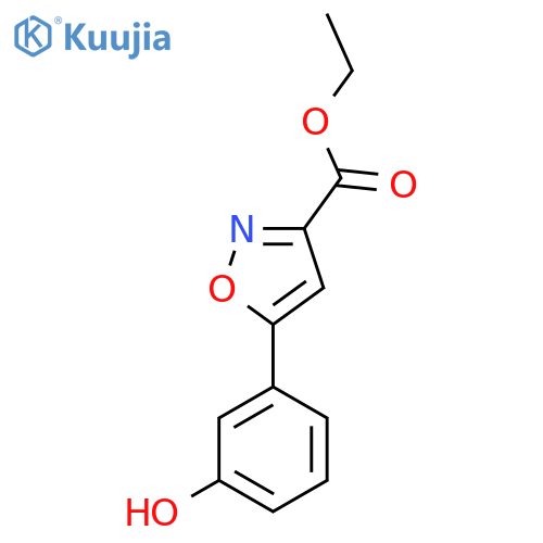 3-Isoxazolecarboxylic acid, 5-(3-hydroxyphenyl)-, ethyl ester structure