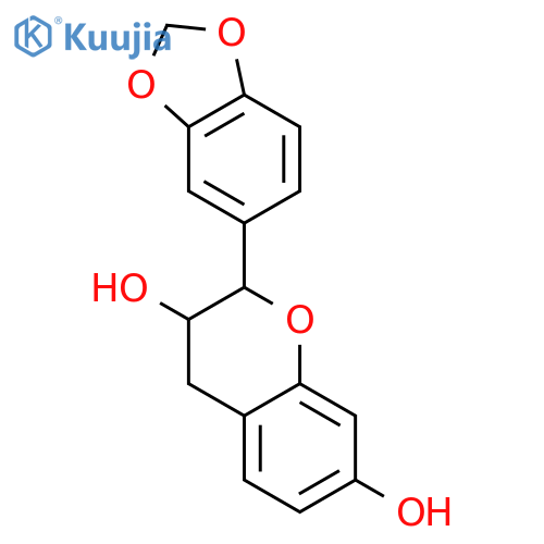 (2R,3R)-3,7-dihydroxy-3',4'-methylenedioxyflavan structure