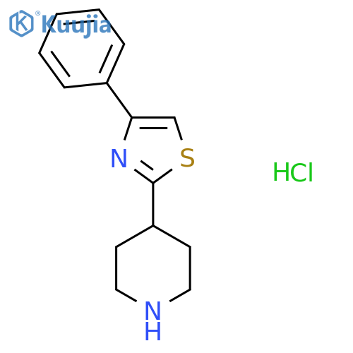 4-(4-Phenyl-1,3-thiazol-2-yl)piperidine hydrochloride structure