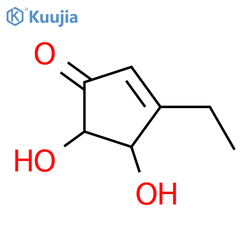 3-Ethyl-4,5-dihydroxy-2-cyclopenten-1-one; (4R*,5S*)-form structure