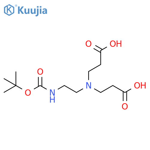 3-(2-{(tert-butoxy)carbonylamino}ethyl)(2-carboxyethyl)aminopropanoic acid structure