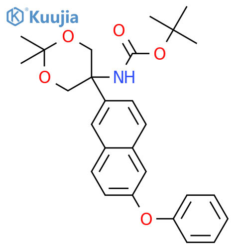 tert-Butyl 2,2-dimethyl-5-(6-phenoxynaphthalen-2-yl)-1,3-dioxan-5-ylcarbamate structure