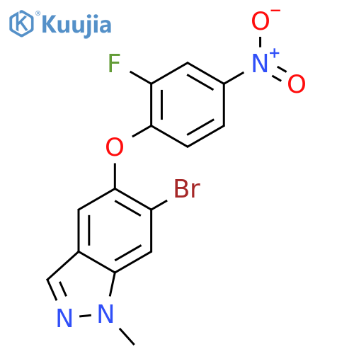 6-Bromo-5-(2-fluoro-4-nitrophenoxy)-1-methyl-1H-indazole structure