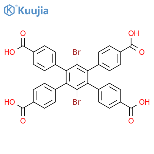 [1,1':2',1''-Terphenyl]-4,4''-dicarboxylic acid, 3',6'-dibromo-4',5'-bis(4-carboxyphenyl)- structure