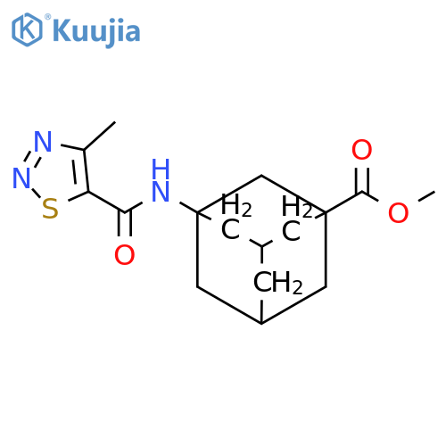 methyl 3-(4-methyl-1,2,3-thiadiazole-5-amido)adamantane-1-carboxylate structure