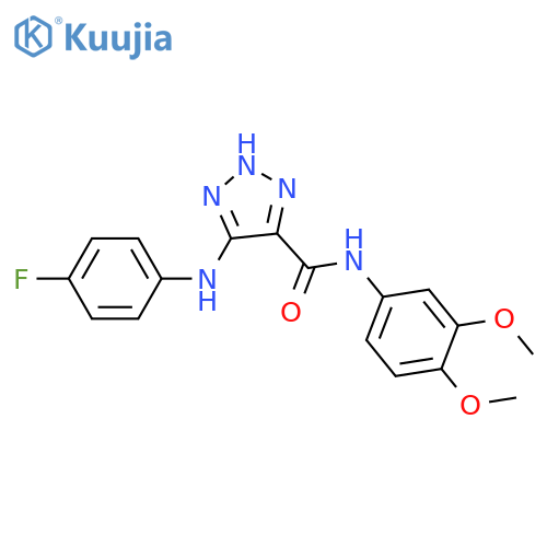 N-(3,4-dimethoxyphenyl)-5-[(4-fluorophenyl)amino]-1H-1,2,3-triazole-4-carboxamide structure