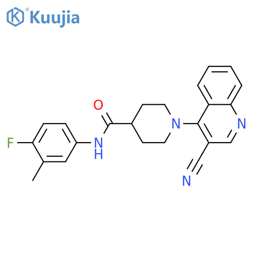1-(3-cyanoquinolin-4-yl)-N-(4-fluoro-3-methylphenyl)piperidine-4-carboxamide structure