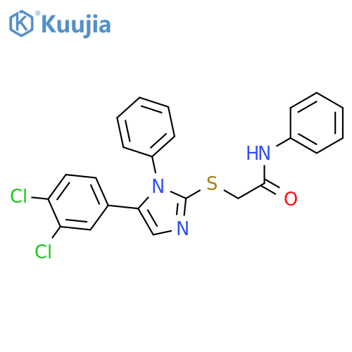 2-{[5-(3,4-dichlorophenyl)-1-phenyl-1H-imidazol-2-yl]sulfanyl}-N-phenylacetamide structure