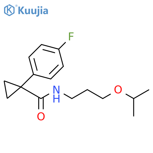 1-(4-fluorophenyl)-N-3-(propan-2-yloxy)propylcyclopropane-1-carboxamide structure
