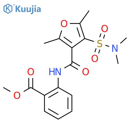 methyl 2-4-(dimethylsulfamoyl)-2,5-dimethylfuran-3-amidobenzoate structure