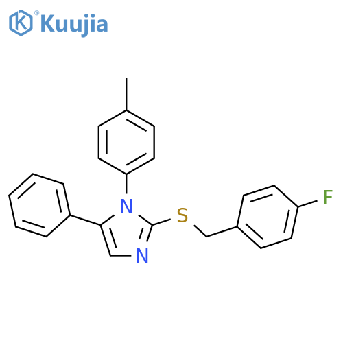 2-{[(4-fluorophenyl)methyl]sulfanyl}-1-(4-methylphenyl)-5-phenyl-1H-imidazole structure