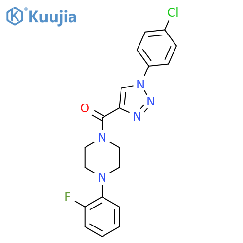 1-[1-(4-chlorophenyl)-1H-1,2,3-triazole-4-carbonyl]-4-(2-fluorophenyl)piperazine structure