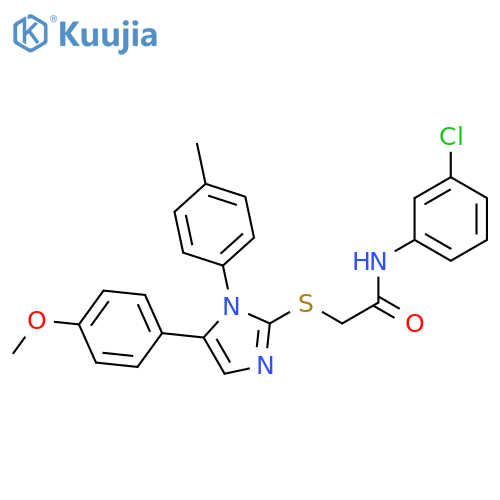 N-(3-chlorophenyl)-2-{[5-(4-methoxyphenyl)-1-(4-methylphenyl)-1H-imidazol-2-yl]sulfanyl}acetamide structure