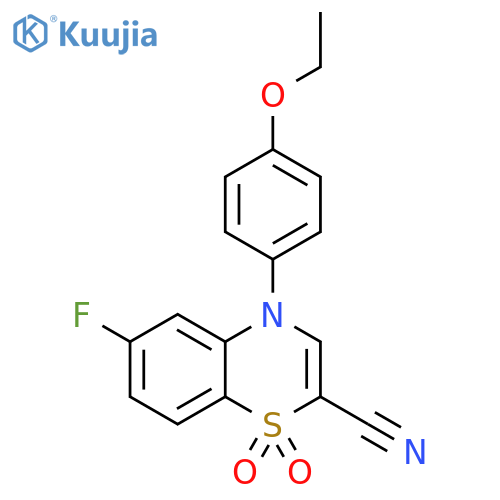 4-(4-ethoxyphenyl)-6-fluoro-1,1-dioxo-4H-1lambda6,4-benzothiazine-2-carbonitrile structure